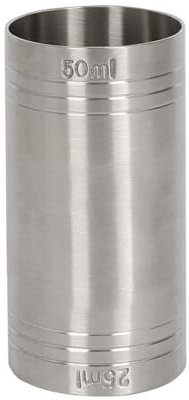 Rink Drink Stainless Steel Thimble Measure - 25/50ml - 1x Metal Pub Alcohol Shot Cocktail Spirit Wine Gin Whisky Drinks Measure Measuring Cup
