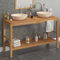 Somanki Waschtisch Massivholz Teak mit Waschbecken Marmor Creme, Waschbeckenunterschrank, Badezimmerschrank, Badezimmermöbel, Badschrank, Badezimmer Unterschrank, Badezimmer Möbel 3058169