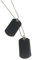 MYSUNBAR Schmuck Herren Halskette mit Gravur, 2 Militärischen Erkennungsmarken Armee Stil Dog Tag Anhänger mit 59cm Kette, Schwarz Silber