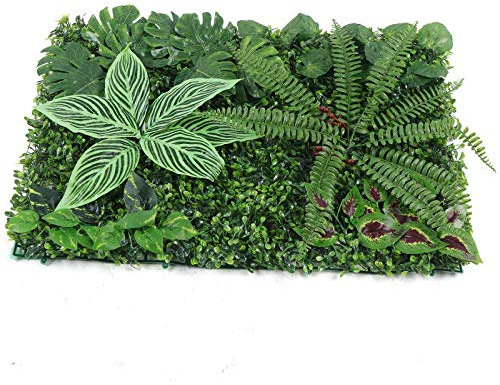 Chynalys 12 Stück Künstliche Pflanzen Wand 40X60cm wasserdicht künstliche Mattenpaneel Pflanzenwand, Sichtschutz Wandbegrünung Dekorative Zäune für Balkon Gartenzaun Dekorative Zäune (Gras)