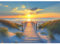 NEWENMO 5D Sonnenuntergang Meerblick Diamond Painting Full Drill,DIY Gehweg aus Holz Diamant Painting Bilder Erwachsene 30x40cm,Blume Diamant Malerei Kit Complete,für Schlafzimmer Büro Dekoration