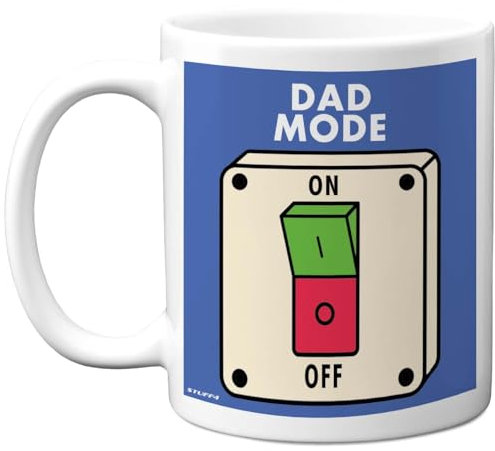 Stuff4 Funny Birthday Mug for Dad - Dad Mode - Novelty Birthday Mugs Present Gifts for Men Father Daddy, 11oz Ceramic Coffee Humour Joke Banter Cup