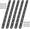 ZMDMAH 6 Stück Schwarz Flachverbinder, 244 x 19 x 3 mm Lochplatte Flacheisen Gelocht Flachverbinder Edelstahl Reparaturplatte mit 48 Schrauben, Metallverbinder für Schrank Möbel Ausbessern Tisch