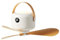 Newtopend - Ventilador de techo portátil con mando a distancia, funcionamiento silencioso de 5 velocidades, luz nocturna LED, funciona con pilas, color blanco