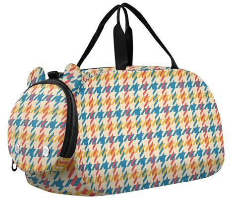 Foiosoh Bunte Kinder-Seesack mit Schuhfach, großes Fassungsvermögen, Wochenendtasche, Übernachtungstasche für Reisen, Sport, Reisetasche, Wochenendtasche