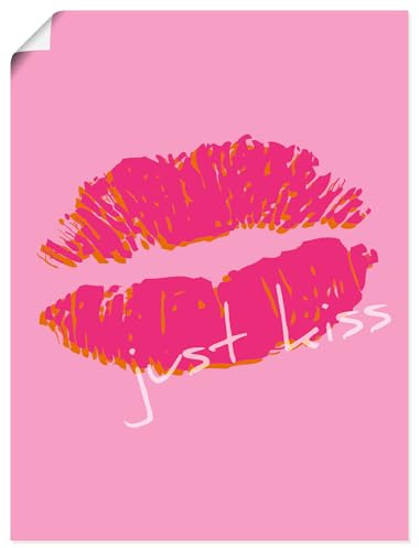 ARTLAND Wanddeko Poster & Kunstdrucke Wandposter 60x80 cm Minimalismus aesthetic room decor dopamin deko pink Just kiss U5WG