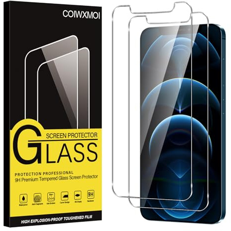 Coiwxmoi Lot de 2 Verre Trempé pour iPhone 12 Pro max, Film Protection Écran, 9H Dureté Anti-Rayures Sans Bulles Facile à Installer 0,33mm HD Ultra Transparent Protecteur Vitre