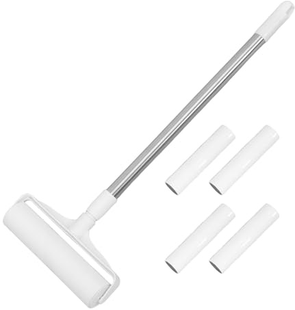SHINEOFI Tierhaarrolle mit 89cm Langem Griff Wiederverwendbare Fusselrolle aus Abs für Teppiche und Möbel zur Entfernung von Tierhaaren im Auto und Zuhause