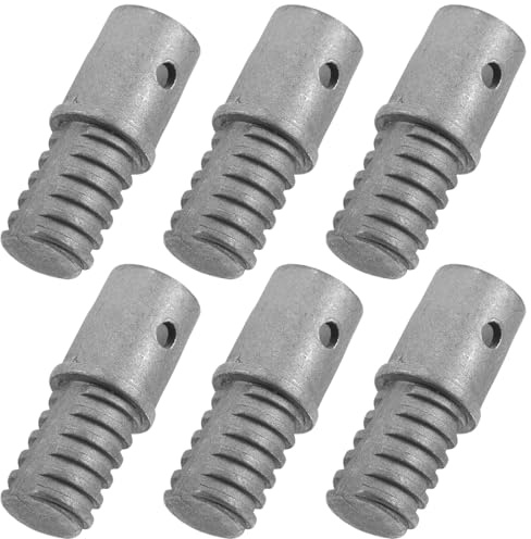 Cabilock 6pcs Metal Broom Handle Threaded Tip Replacement, Screw Insert Adapter for Mop and Broom, Easy Installation with Long-Term Support, Suitable for Everyday Cleaning and Intensive