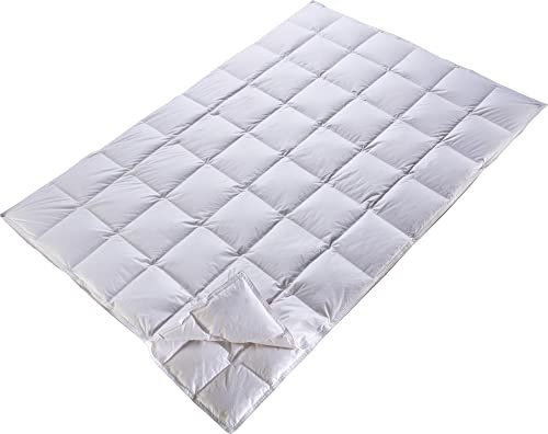 Erwin Müller Ganzjahresbett, Vier-Jahreszeiten-Bett-Decke Daunen-Feder Serie Oslo Variable Wärmestufe Größe 155x220 cm - Zwei Einziehdecken mit Druckknöpfen, Variable Wärmestufe