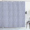 ABAKUHAUS Ikat Duschvorhang, Östliche Blaue Verzierung, mit 12 Ringe Set Stielvoll Modern, 175x200 cm, Königsblau Weiß