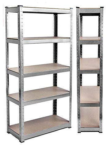 Xinng 3 Packs Shelves for Shed Heavy Duty Metal Shelving Unit Adjustable Boltless Easy Assemble Racking Storage Shelve for Garden Garage Warehouse 180cm x 90cm x 40cm Galvanized
