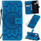 KKEIKO Hülle für Galaxy A20S, PU Leder Brieftasche Schutzhülle Klapphülle, Sun Blumen Design Stoßfest HandyHülle für Samsung Galaxy A20S - Blau
