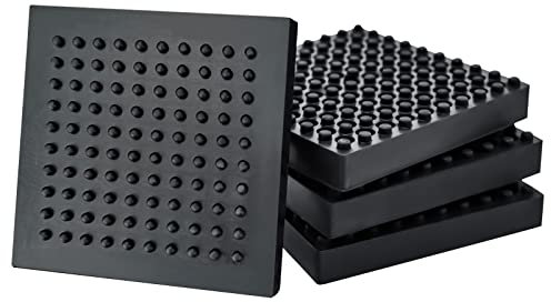 BXI Trainingsmatte – 10,2 x 10,2 x 2,3 cm, rutschfeste Anti-Vibrations-Laufbandmatte, strapazierfähiger Stahl eingebettetes Silikon-Gel-Pad für Hartholzböden, Teppichschutz