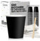 cubex professional 500 Bicchieri in cartoncino da 75 ML Neri + 500 Palette in Legno da 14 cm, per Caffè, Acqua, Bevande Calde e Fredde, 100% Riciclabili