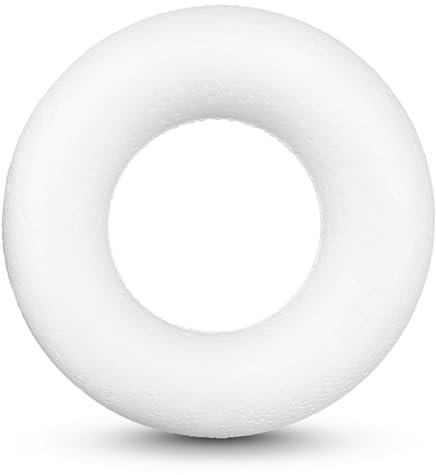 Netuno 10 Stück Styropor Ringe 10 cm Vollringe Polystyrol Kränze weiß Rohlinge für Adventskranz aus Styropor Deko Kränze Ostern Weihnachten Hochzeit Blumenkranze Schaumkranze Tischdeko Styropr