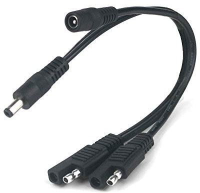 Taikuwu 18AWG DC to SAE Connectors Cable SAE Plug to DC 5.5mm x 2.1mm Female+Male Adapters Cables for RV Solar Panel Solar Battery Panels Connect Cables 24cm