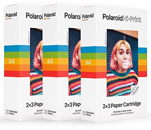 Polaroid Hi-Print Paprt - Paquete Triple de Cartuchos de Papel de 2 x 3 (60 Hojas)