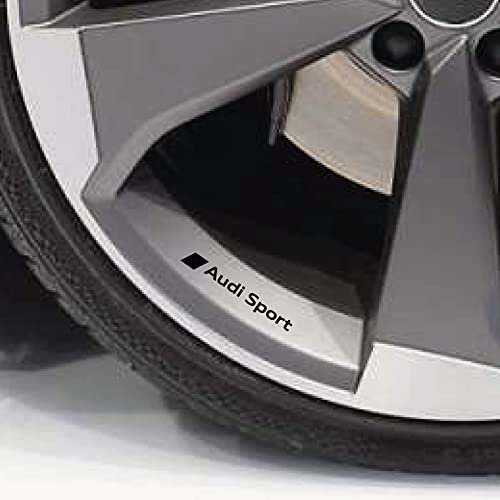 PUMU Adesivo per Cerchi e specchietti AUD Sport A3 A4 A5 A6 Q3 Q5 TT S-Line Sticker Tuning (Nero)