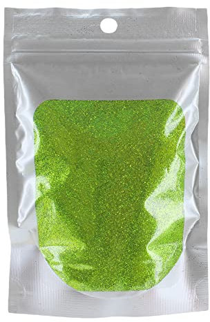 MIK funshopping Schimmernder Glitzerpuder Glitzer-Pulver zum Basteln und Verzieren von Karten, bunter Glitter für Dekoration (Olivgrün 100g Beutel)