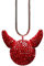 Bling Bling Auto Rückspiegel Anhänger,MoreChioce Horn Kopf Anhänger Auto Rückspiegel Hängende Ornament Glänzende Strass Spiegel Charms Dekoration Auto Innenraum Zubehör,Rot