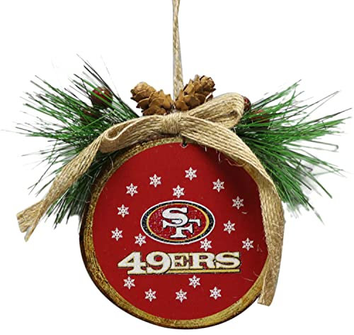 NFL San Francisco 49ers Baumschmuck Glitter Wood Stump Anhänger Ornament