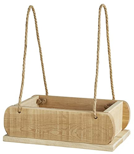 47th & Main Rustikaler Holz-Pflanztopf zum Aufhängen mit Schnur zum Aufhängen von Blumen, kleinen Pflanzen und mehr, 30,5 x 17,8 cm, natürliche Pappel