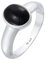 Kuzzoi Siegelring Herrenring mit Onyx Stein Schwarz, 925 Sterling Silber poliert, massiver Silberring mit Edelstein, Klassischer Ring für Männer, Ringgröße 66, 0611260221_66