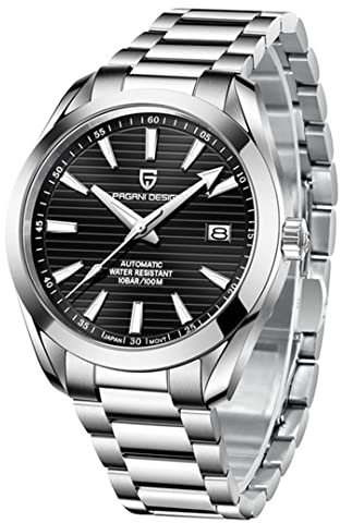 Pagani Design Herren Automatikuhr Japan NH35 Uhrwerk Saphirglas Edelstahlarmband 100 Meter wasserdicht Sportuhr……