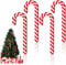 Karenhi 4 Pcs Large Size Rustic Wooden Candy Cane Hanging Ornaments for Christmas Trees and DIY Crafts (12 Inch, White, Red)
