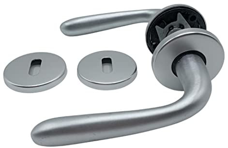 Glac Store® Kit 2 Pezzi Coppia Maniglie Maniglia per Porte Interne Rosetta Rotonda Tonda Design Economica Leggera ma Robusta