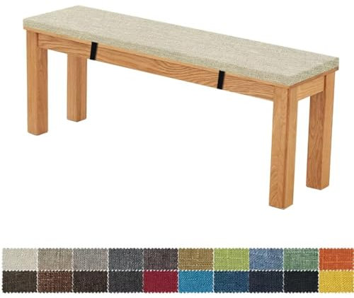FIOVIP Bankauflage Bankkissen Sitzbankkissen 100X35X5CM Abnehmbar Waschbar Doppelt rutschfest Hochelastischer Geeignet für Gartenbänke, Schaukeln, Terrassen, Innenbänke(Weiß)
