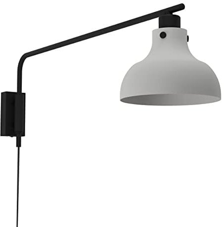 EGLO Wandleuchte innen Matlock, Wandlampe Industrial mit Schwenkarm, Leselampe aus Metall in Grau und Schwarz, Wohnzimmer und Schlafzimmer Lampe mit E27 Fassung