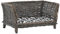 Kuscheliges Hundebett, Premium Haustierbett Hundekorb mit Kissen Grau 50x33x30 cm Natur Weide Hundekörbchen Hundesofa für Kleine, Mittlere und Grosse Hunde