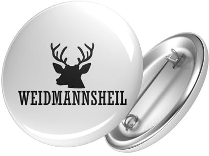 Huuraa Button Weidmannsheil Hirsch Jägergruß Geschenk Größe 25mm Weidmannsheil Hirsch Geschenkidee