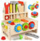 Vanplay Wooden Toys Kids Tool Set Kids Tool Bench Educational Pretend Play Toys for 3 4 5 Year Old Boys Girls (41PCS)