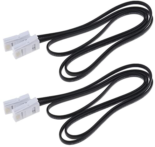 Create idea 2Pcs RJ11 6P4C BT Male to BT Male Cable BT 4-wire Male Plug to 4-wire Male Plug Phone Cord Accessories for Home Office Broadband Cord 1m