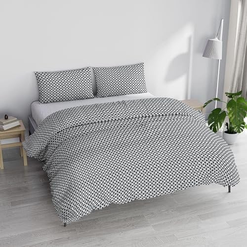 PRINTED COLORS Duvet Cover Set Made in Italy, Maiden Smoke, Double