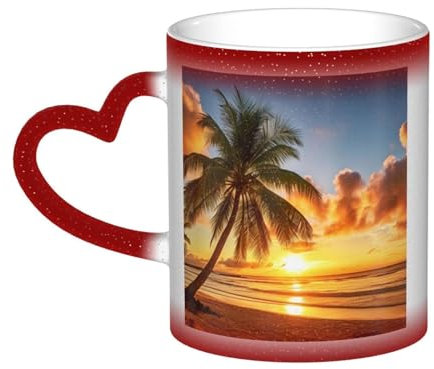 Zamoux Sunset Hawaiian Palm Tree Print Color Changing Mug In The Sky Remarkable Color Changing Ceramic Mug