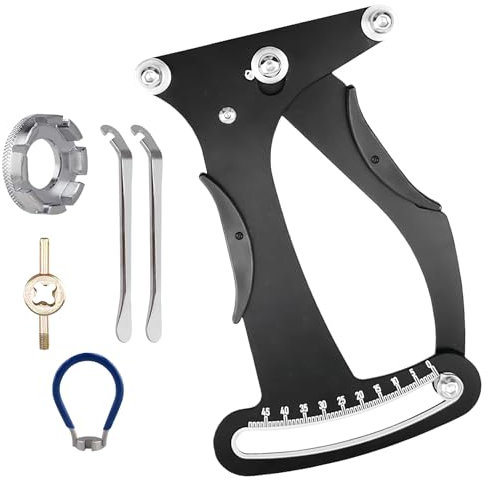 SUNOYA Speichenspannungsmesser, Fahrradspannungs Messer, Fahrrad Speichenspannung Messgerät, Mit 2 Speichenschlüssel, Ahrradspeichen Tension Meter Kalibrierwerkzeug für Speichenspannungen Fahrräder