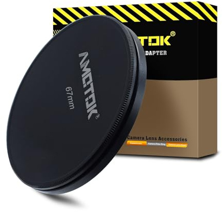AMOTOK 67 mm Metall-Objektiv-Filterkappen, kompatibel mit Allen 67-mm-Kamera-Objektivfiltern, Filterzubehör (UV, CPL, ND, Gewindeobjektiv), ultrapräzise CNC-Werkzeugmaschinen.