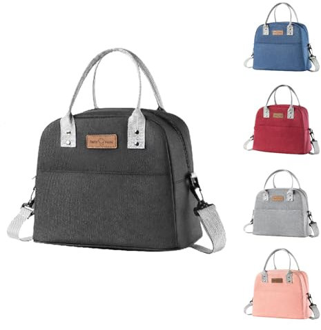 BRYN Bolsa térmica para el almuerzo, 7,9 l, bolsa nevera pequeña para el almuerzo, para trabajo, escuela, viaje, camping, picnic, playa (negro)