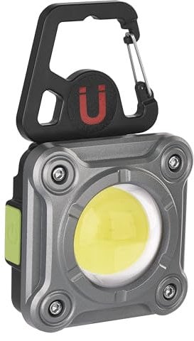 EMOS Mini-LED-Strahler, aufladbare Campinglampe mit 3 Lichtmodi, IP44 wasserdicht, Helligkeit max. 1200 lm, 60m Reichweite, 2000 mAh Akku mit bis zu 6,5 h Leuchtdauer, inkl. USB-Kabel, Haken, Magnet