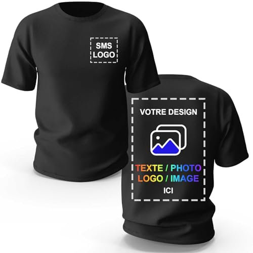 Tee Shirt Personnalisable pour Hommes et Femmes, T-Shirt Uniquement Personnalisé avec Image, Photo ou Texte