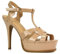ESSEX GLAM Women's Strappy Ankle Strap Platform Shoes Ladies Open Toe Nude Stiletto Heeled Sandal Size 7