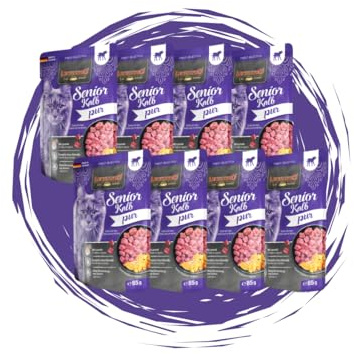 Leonardo Frischebeutel 8x85g | Katzenfutter | Nassfutter | Multi Bundle | Sparpaket | Pouch | Verschiedene Sorten (85g, 8X Senior Kalb pur)