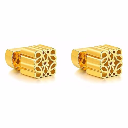 TOFBS Ohrringe für Damen Eleganz Personalisiertes Kleine Ohrringe Geometrische Aussage Quadratische Hohle Leichte Earrings Langlebigem Modeschmuck Geschenke(Gold)
