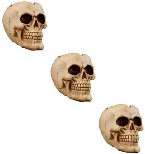 BESPORTBLE 3st Schädeltopf Skelett- Skelett Blumentopf Kleine Sukkulententöpfe Zuckerschüssel Kaktus-pflanzgefäße Schädel-Statue-skulptur Übertopf Mit -Pflanze Goth-vase Harz