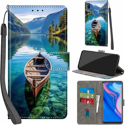 Funda para Huawei P Smart Z/Honor 9X, Funda Movil Carcasa PU Cuero con Ranura para Tarjeta, Cierre Magnético, Función de Soporte para Huawei P Smart Z, Bote