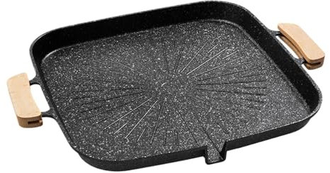 Sartén antiadherente | Parrilla de camping | Parrilla de cocina al aire libre | Bandeja para barbacoa y camping, bandeja de drenaje de grasa portátil incorporada para camping, barbacoa de campo